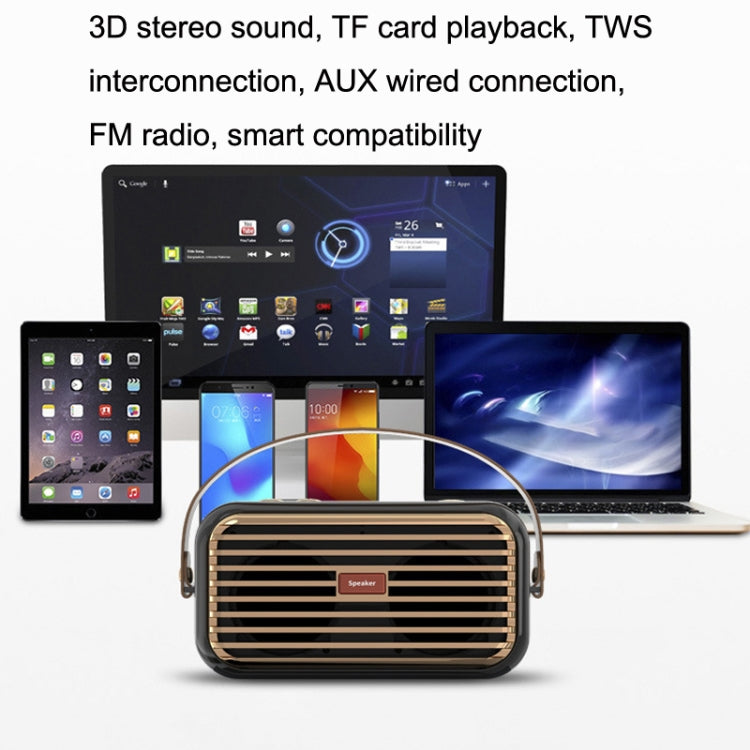 X7 Outdoor Portable Dual Speaker Wireless Bluetooth Retro Portable Speaker(White) - Desktop Speaker by PMC TechLife | Online Shopping South Africa | PMC TechLife