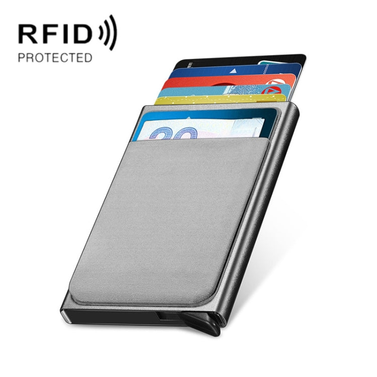 NEWBRING Metal Wallet Automatic Pop-up Anti-degaussing Card Holder, Colour: Gray With Back Stickers - free shipping - PMC TechLife - Order now!