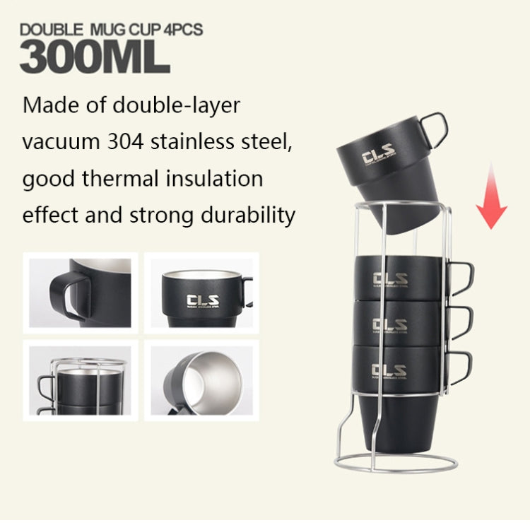 CLS 4 in 1 Outdoor 304 Stainless Steel Camping Cup(300ml) - free shipping - PMC TechLife - Order now!