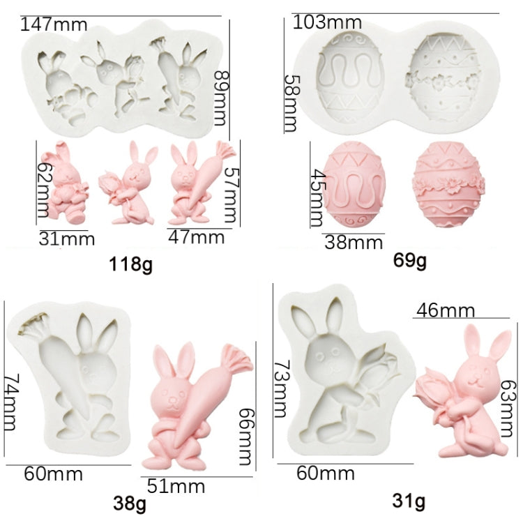 2 PCS Easter Bunny Egg Chocolate Baking Clay Silicone Mold, Specification: Double Egg - Arts & Crafts by PMC TechLife | Online Shopping South Africa | PMC TechLife