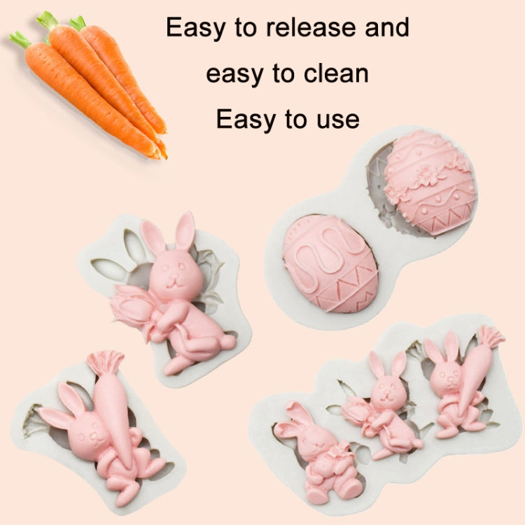 2 PCS Easter Bunny Egg Chocolate Baking Clay Silicone Mold, Specification: Double Egg - Arts & Crafts by PMC TechLife | Online Shopping South Africa | PMC TechLife
