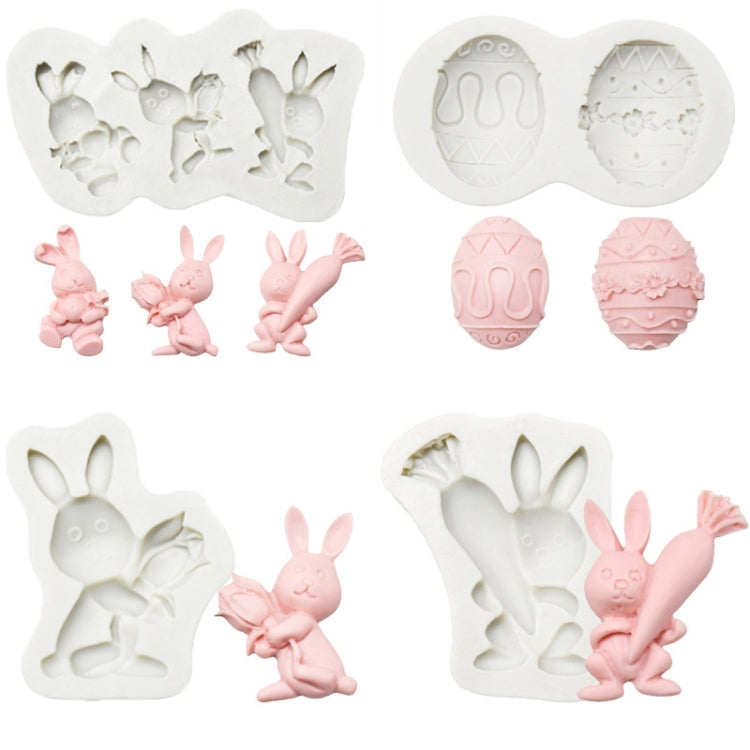 2 PCS Easter Bunny Egg Chocolate Baking Clay Silicone Mold, Specification: Bouquet Bunny - Arts & Crafts by PMC TechLife | Online Shopping South Africa | PMC TechLife