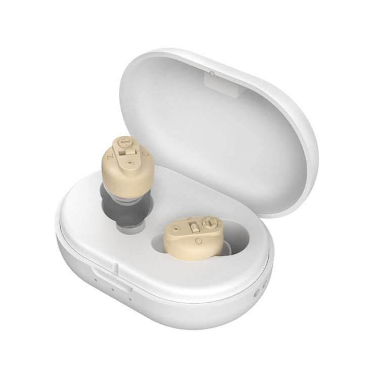 Old People Voice Amplifier Sound Collector Hearing Aid(Skin Color Double Machine + White Charging Bin) - Hearing Aids by PMC TechLife | Online Shopping South Africa | PMC TechLife