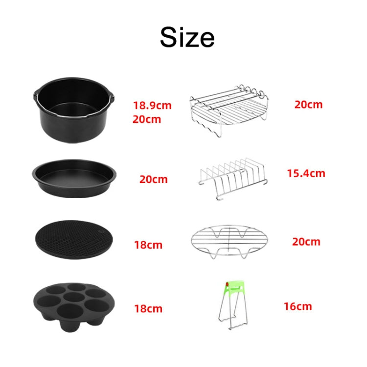 13 PCS/Set 8 inch Air Fryer Baking Accessories Set - Cooktop Parts by PMC TechLife | Online Shopping South Africa | PMC TechLife | Buy Now Pay Later Mobicred