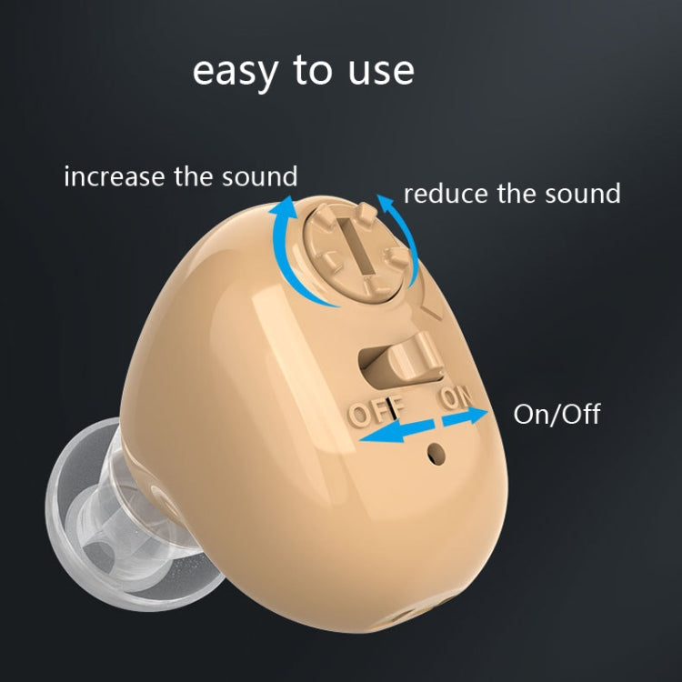 Elderly Sound Amplifier Portable Ear Canal Rechargeable Hearing Aid, Specification: EU Plug(Skin Color) - Hearing Aids by PMC TechLife | Online Shopping South Africa | PMC TechLife