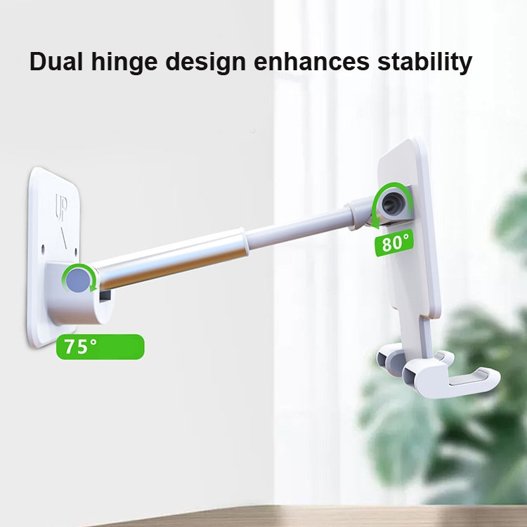2 PCS T11 Wall Paste Mobile Phone Bracket Foldable Lift Bathroom Kitchen Wall Bracket(Black) - free shipping - PMC TechLife - Order now!