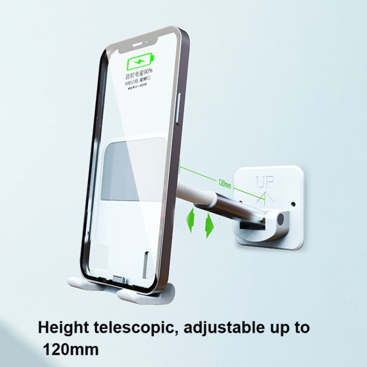 2 PCS T11 Wall Paste Mobile Phone Bracket Foldable Lift Bathroom Kitchen Wall Bracket(Black) - free shipping - PMC TechLife - Order now!