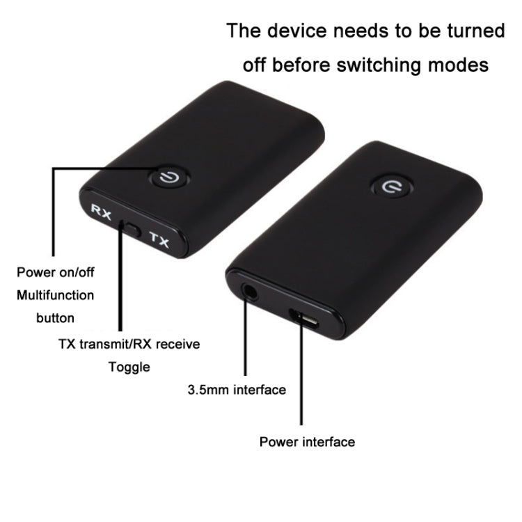 B109S Bluetooth 5.0 Transmitter Receiver Suitable For 3.5MM Computer/TV/Speaker - Audio Receiver Transmitter by PMC TechLife | Online Shopping South Africa | PMC TechLife