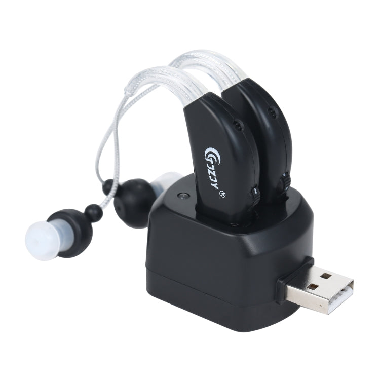 Rechargeable Hearing Aids for Seniors Personal Sound Amplifier with Charging Base,EU Plug(Black) - Hearing Aids by PMC TechLife | Online Shopping South Africa | PMC TechLife | Buy Now Pay Later Mobicred