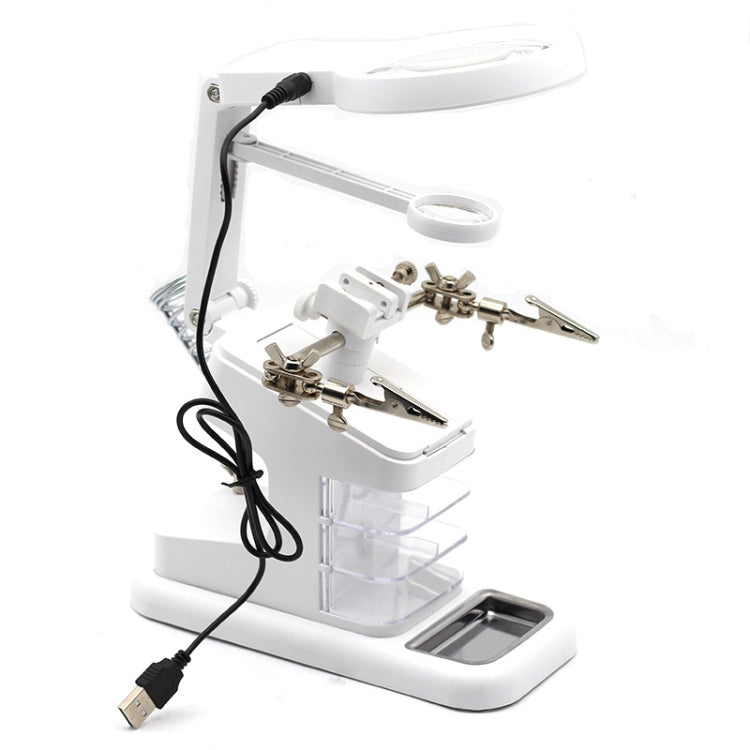 Desktop Multifunctional Chip Welding Repair Inspection Magnifying Glass with LED Light(White) - Repair Platform by PMC TechLife | Online Shopping South Africa | PMC TechLife