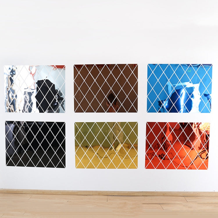 Rhombus Stitching Background Acrylic Mirror Decorative Stickers, Specification: Silver Small - Decorative Mirrors by PMC TechLife | Online Shopping South Africa | PMC TechLife