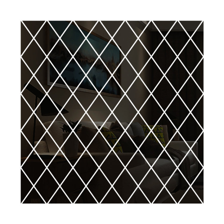 Rhombus Stitching Background Acrylic Mirror Decorative Stickers, Specification: Black Large - Decorative Mirrors by PMC TechLife | Online Shopping South Africa | PMC TechLife