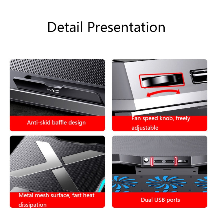 MC Q3 Lifting and Folding Laptop Cooler(Black) - free shipping - PMC TechLife - Order now!