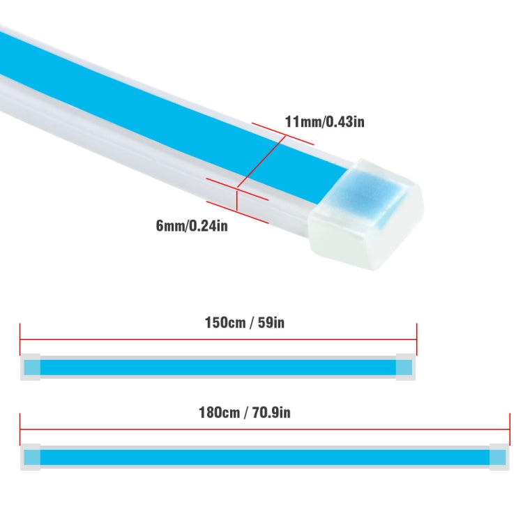 Car LED Streamer Decorative Hood Atmosphere Lights, Style: Monochrome Ice Blue Light(1.5m) - Decorative Lights by PMC TechLife | Online Shopping South Africa | PMC TechLife