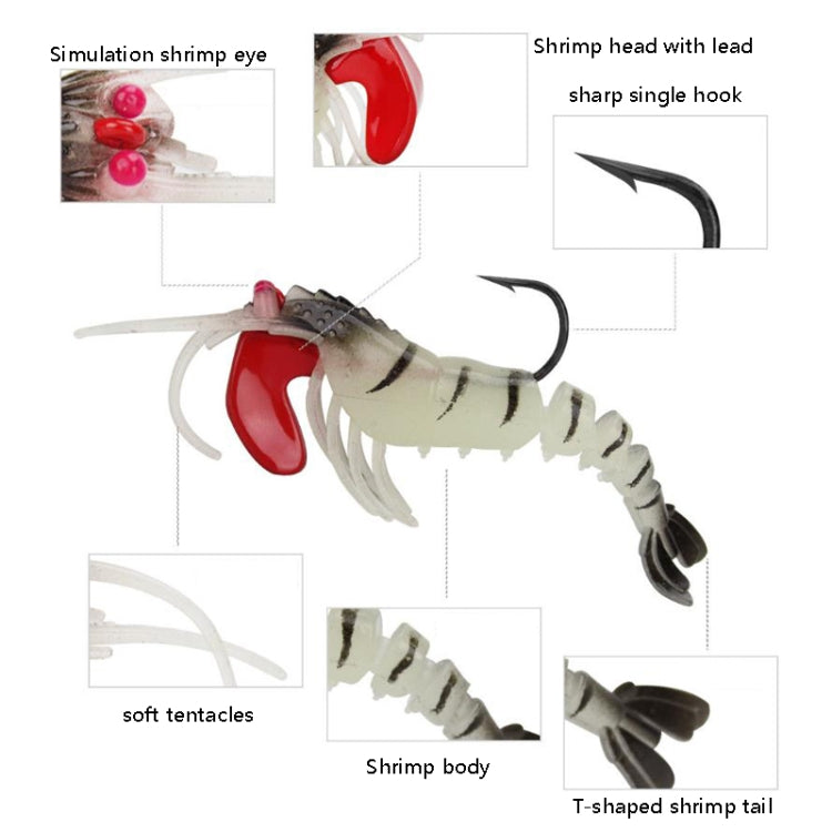 5 Color / Set Multi-section Lead Head Soft Shrimp Fake Bait Freshwater Sea Fishing Lure - free shipping - PMC TechLife - Order now!