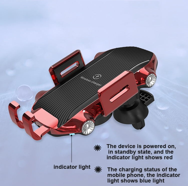 X343 15W Car Wireless Charger Smart Induction Suction Cup Phone Holder( Red) - free shipping - PMC TechLife - Order now!