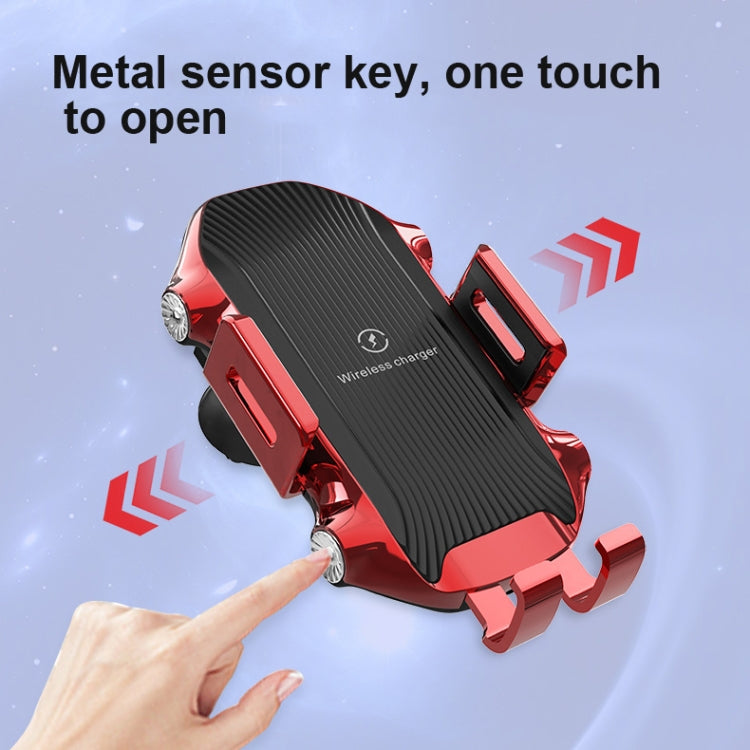 X343 15W Car Wireless Charger Smart Induction Suction Cup Phone Holder( Red) - free shipping - PMC TechLife - Order now!