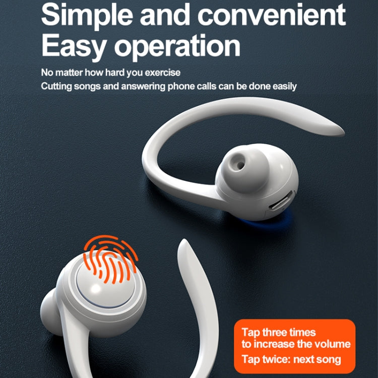 A1S Bluetooth Earphone Hanging Ear Incorporation True Sound Sports Single Ear Headset(White) - Bluetooth Earphone by PMC TechLife | Online Shopping South Africa | PMC TechLife