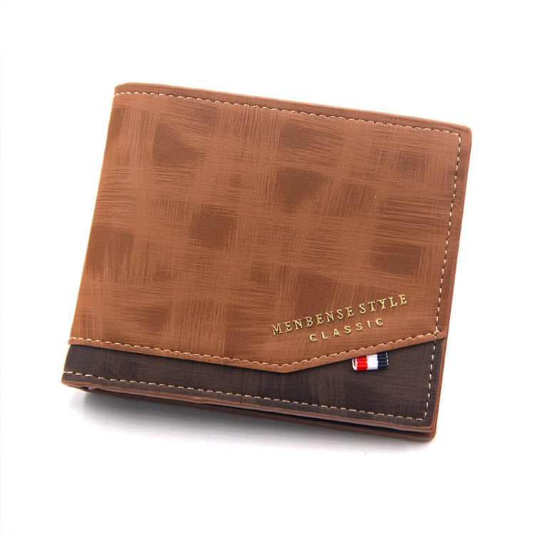 Menbense Hot Stamping Hinge Short Matte Multi-Card Large Capacity Male Wallet(D3301-4 Light Brown) - free shipping - PMC TechLife - Order now!