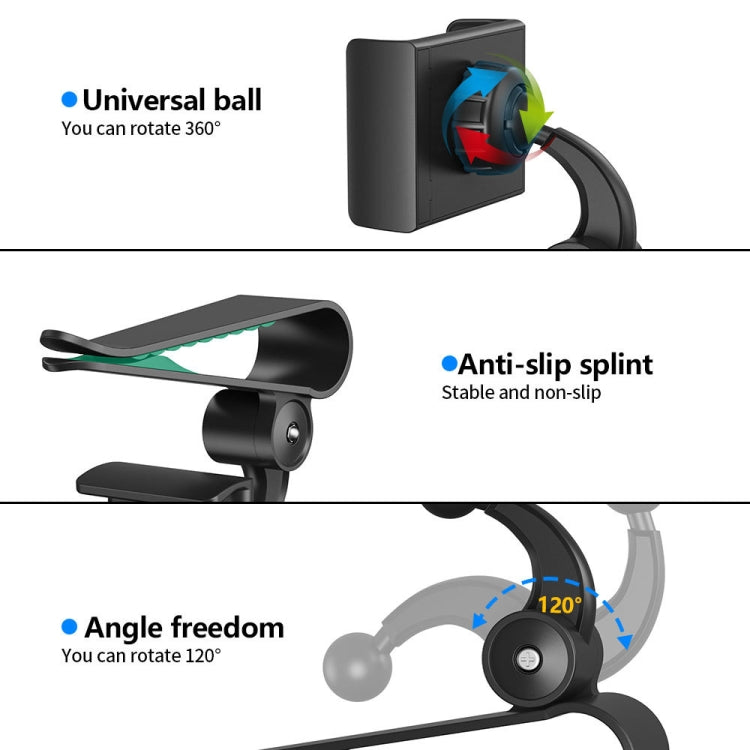 2 PCS Car Sun Visor Bracket Car Mobile Phone Buckle Holder(Black) - Car Holders by PMC TechLife | Online Shopping South Africa | PMC TechLife