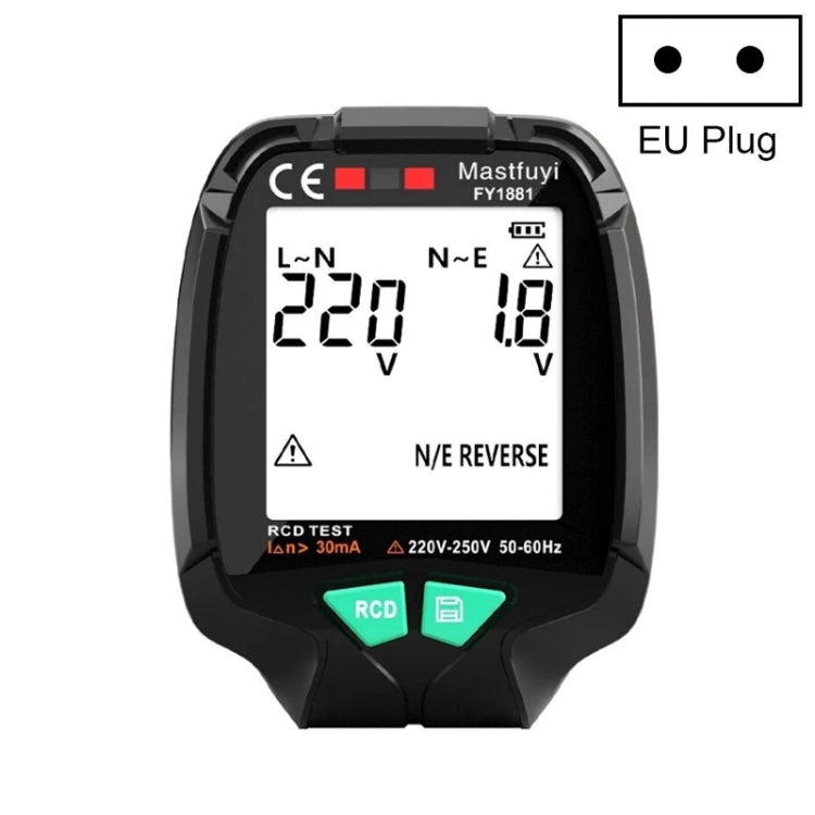 FUYI FY1881 High Precision Power Polarity Phase Socket Tester(EU Plug) - Current & Voltage Tester by FUYI | Online Shopping South Africa | PMC TechLife | Buy Now Pay Later Mobicred