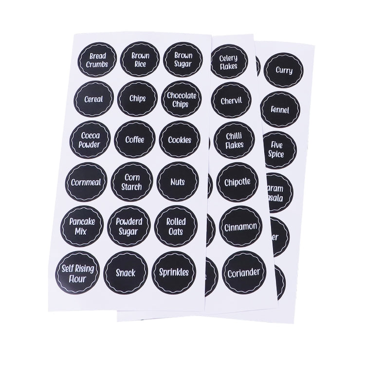 144 PCS Printed Spice Jar Labels Pantry Stickers Blackboard Stickers(Diameter 3.8cm) - Printer Paper & Stickers by PMC TechLife | Online Shopping South Africa | PMC TechLife