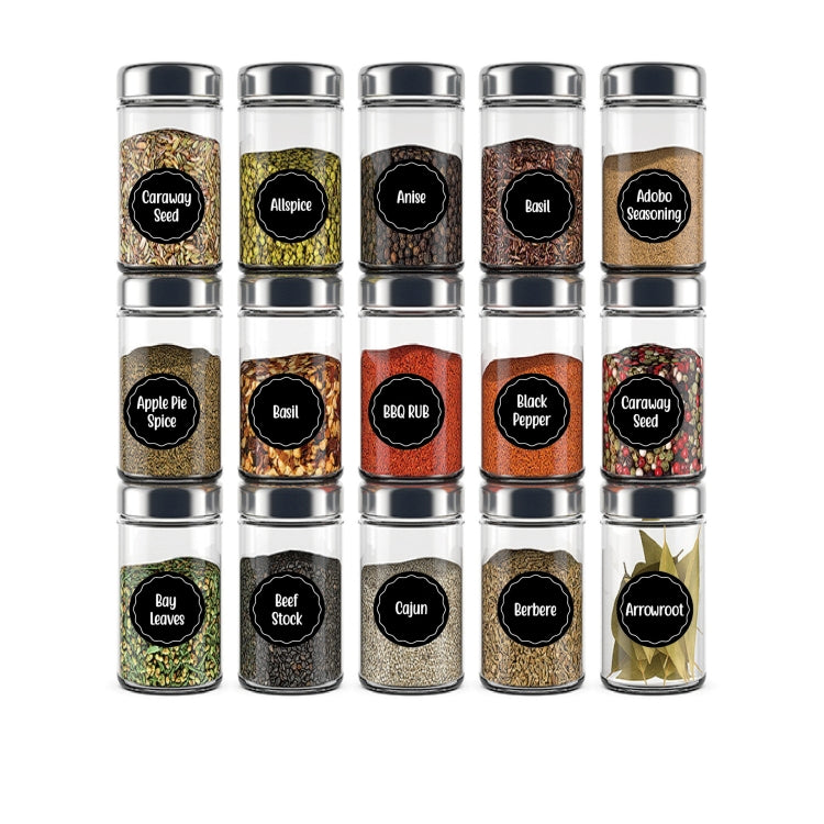 144 PCS Printed Spice Jar Labels Pantry Stickers Blackboard Stickers(Diameter 3.8cm) - Printer Paper & Stickers by PMC TechLife | Online Shopping South Africa | PMC TechLife