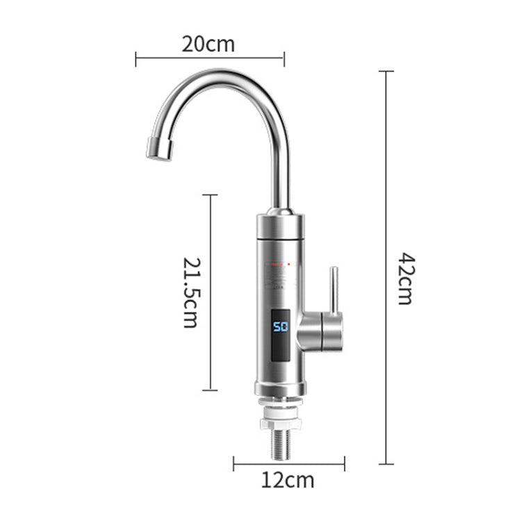 Household Kitchen Electric Hot Water Fauce EU Plug, Style: Stainless Steel Universal Pipe Type - Faucets & Accessories by PMC TechLife | Online Shopping South Africa | PMC TechLife