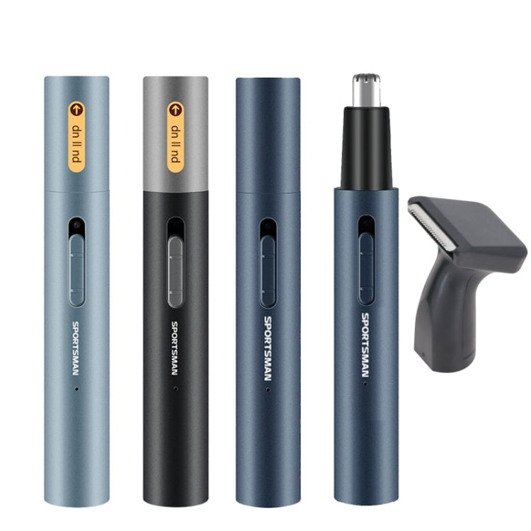SPORTSMAN Metal Aluminum Tube Body Rechargeable Nose Hair Device, Style: Sideburns 2 In 1(Sea Blue) - free shipping - PMC TechLife - Order now!