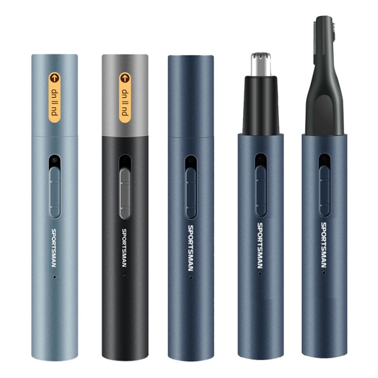 SPORTSMAN Metal Aluminum Tube Body Rechargeable Nose Hair Device, Style: Eyebrow 2 In 1(Sea Blue) - free shipping - PMC TechLife - Order now!