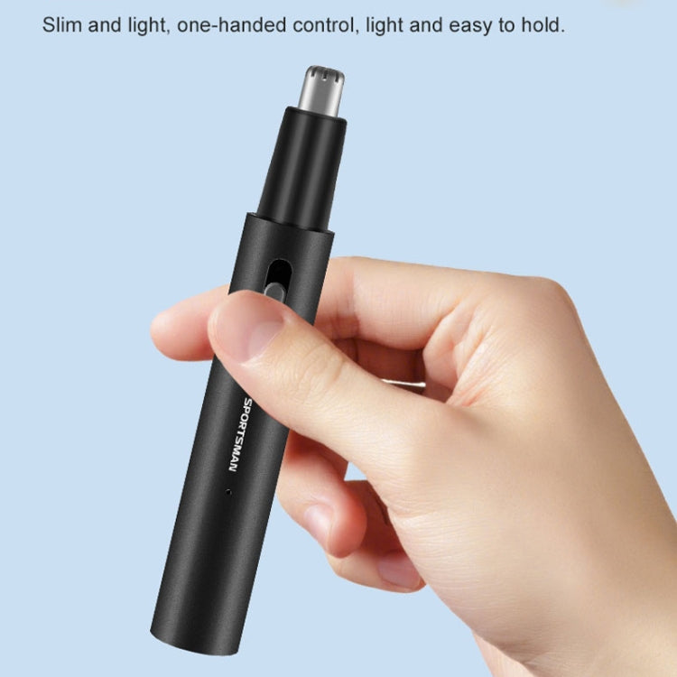 SPORTSMAN Metal Aluminum Tube Body Rechargeable Nose Hair Device, Style: Eyebrow 2 In 1(Black) - free shipping - PMC TechLife - Order now!