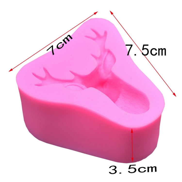 Deer Head Silicone Fondant Cake Mold(Pink) - Food Molds by PMC TechLife | Online Shopping South Africa | PMC TechLife