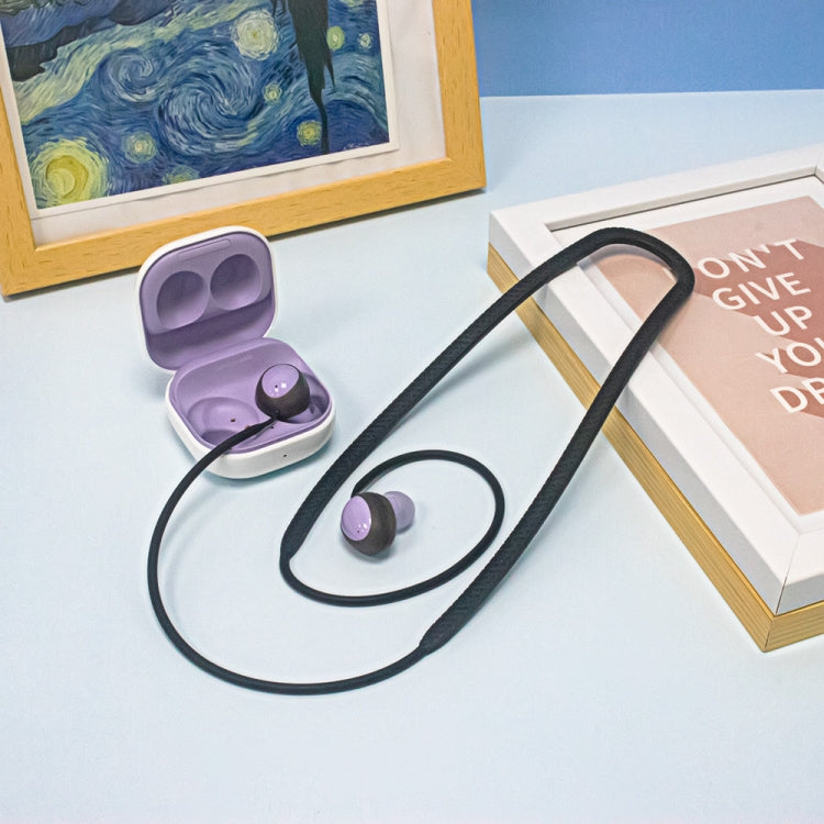 2 PCS Bluetooth Earphone Silicone Anti-Lost Cord For Samsung Glaxy Buds 2(Black) - Anti-lost & Holder by PMC TechLife | Online Shopping South Africa | PMC TechLife