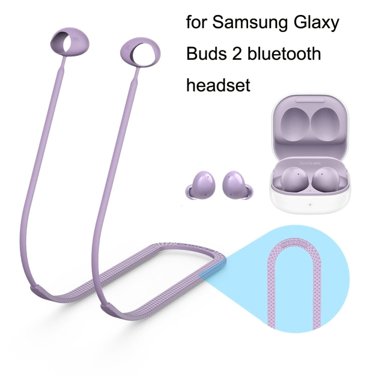 2 PCS Bluetooth Earphone Silicone Anti-Lost Cord For Samsung Glaxy Buds 2(Luminous Fragrant Green) - Anti-lost & Holder by PMC TechLife | Online Shopping South Africa | PMC TechLife