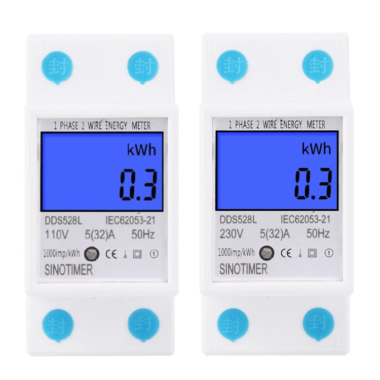 DDS528L Backlight Display Home Single-phase Rail Energy Meter 5-32A(110V 60Hz) - Current & Voltage Tester by SINOTIMER | Online Shopping South Africa | PMC TechLife | Buy Now Pay Later Mobicred