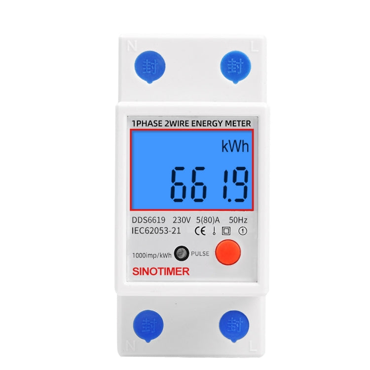 SINOTIMER DDS6619-012 Backlight Display Household Single-phase Rail Energy Meter 5-80A(230V 50Hz) - free shipping - PMC TechLife - Order now!