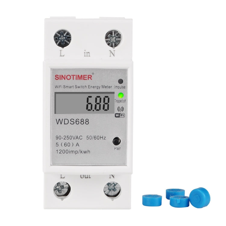 SINOTIMER WDS688 Smart WiFi Single-Phase Power Meter Mobile APP Home Rail Meter 5-60A 230V - free shipping - PMC TechLife - Order now!