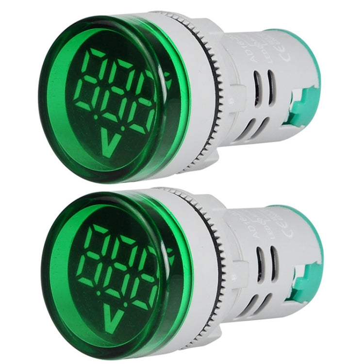 2 PCS DC Voltage Signal Indicator 22mm Round 6-100V Universal Voltmeter(ST16VD-04 Green) - Current & Voltage Tester by SINOTIMER | Online Shopping South Africa | PMC TechLife | Buy Now Pay Later Mobicred