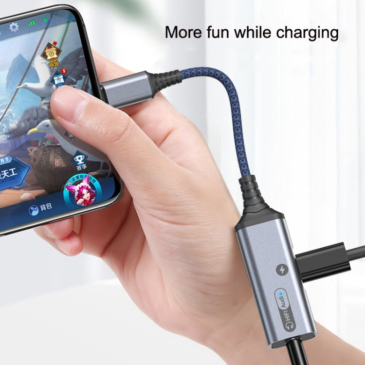 MH338A Dual Type-c / USB-c Adapter Cable Mobile Phone Live Audio Charging Cable(Gray) - free shipping - PMC TechLife - Order now!
