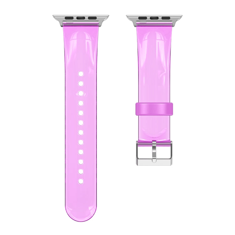 TPU Fuel Injection Watch Band For Apple Watch Series 7 41mm /6&SE&5&4 40mm /3&2&1 38mm(Transparent  Pink Purple) - Watch Bands by null | Online Shopping South Africa | PMC TechLife | Buy Now Pay Later Mobicred