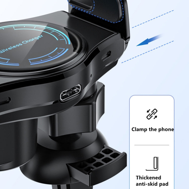 15W Mini Car Wireless Charger Phone Smart Sensing Holder(Gold) - Wireless Charger Holders by PMC TechLife | Online Shopping South Africa | PMC TechLife