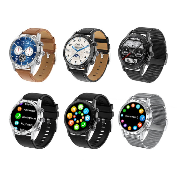 LOANIY DT70 Analog Digital Dual Display Smart Call Watch(Silver Leather) - free shipping - PMC TechLife - Order now!