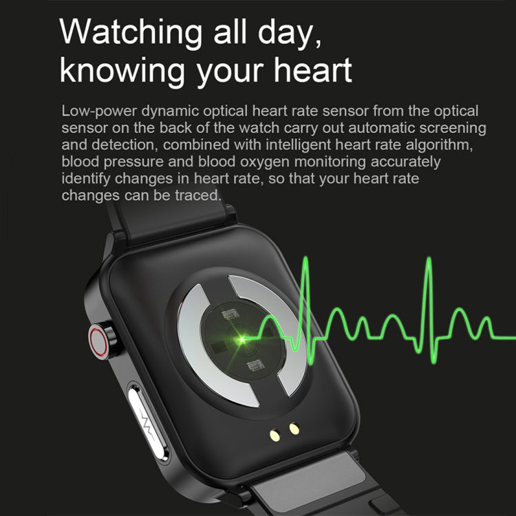LOANIY E86 1.7 Inch Heart Rate Monitoring Smart Bluetooth Watch, Color: Black Steel - free shipping - PMC TechLife - Order now!