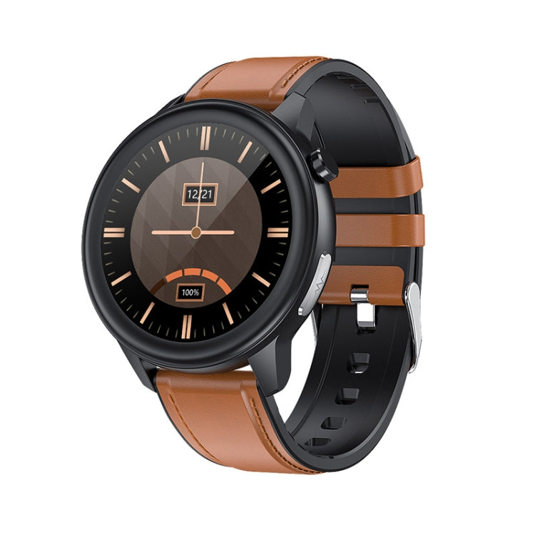 LOANIY E80 1.3 Inch Heart Rate Detection Smart Watch, Color: Brown Leather - free shipping - PMC TechLife - Order now!