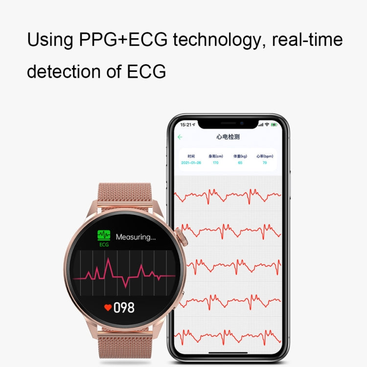 Wearkey DT4+ 1.36 Inch HD Screen Smart Call watch with NFC Function, Color: Gold Silicone - free shipping - PMC TechLife - Order now!