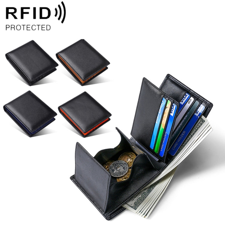 TP-215 Leather RFID Anti-theft Tri-fold Short Wallet(Black) - free shipping - PMC TechLife - Order now!