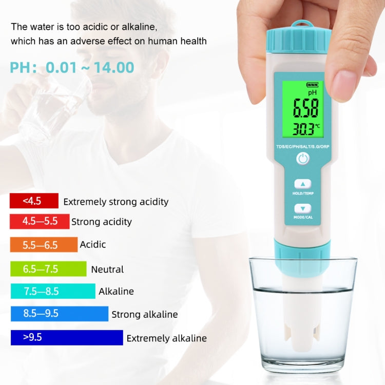 C-600A 7 In 1 Temperature/Salinity/PH/TDS/EC/ORP/SG Monitoring Pen(without Battery and Powder) - PH & Moisture Meter by PMC TechLife | Online Shopping South Africa | PMC TechLife | Buy Now Pay Later Mobicred
