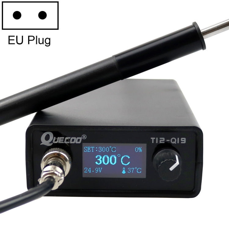 QUECOO 1.3 Inch Display Soldering Station with Handle, Set: EU Plug (Q19+P9) - free shipping - PMC TechLife - Order now!