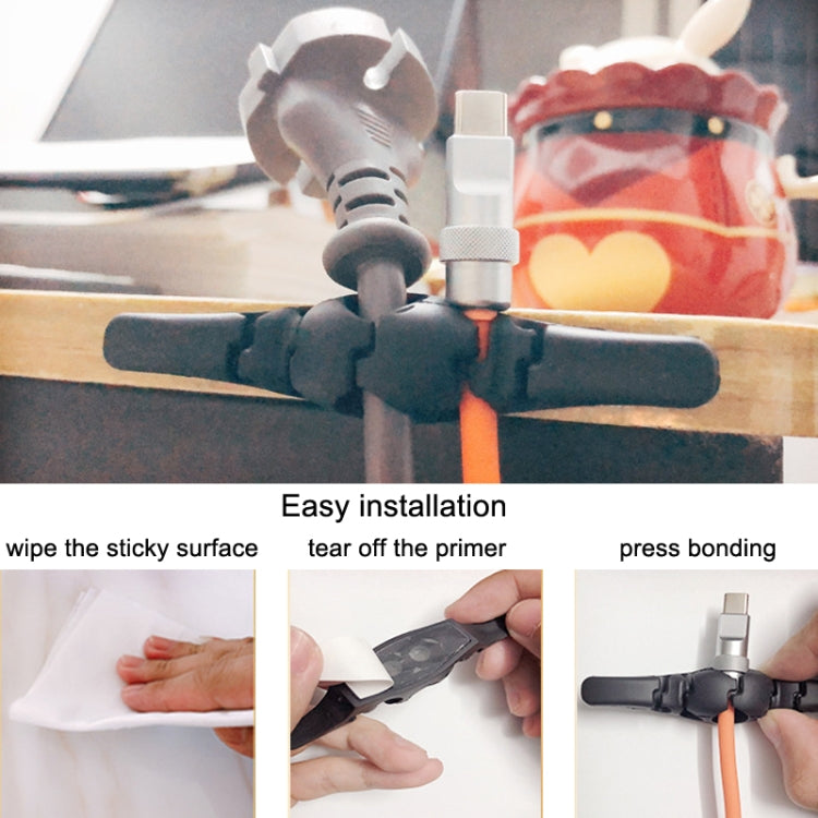 10 PCS Data Cable Storage Winding Wire Organizer(5 Holes Gray) - Cable Organizer by PMC TechLife | Online Shopping South Africa | PMC TechLife