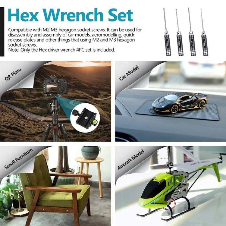 BRDRC 4 In 1 Drone Repair And Disassembly Tool Inner Hexagonal T6/T9 Screwdriver(Black) - Tools by BRDRC | Online Shopping South Africa | PMC TechLife | Buy Now Pay Later Mobicred